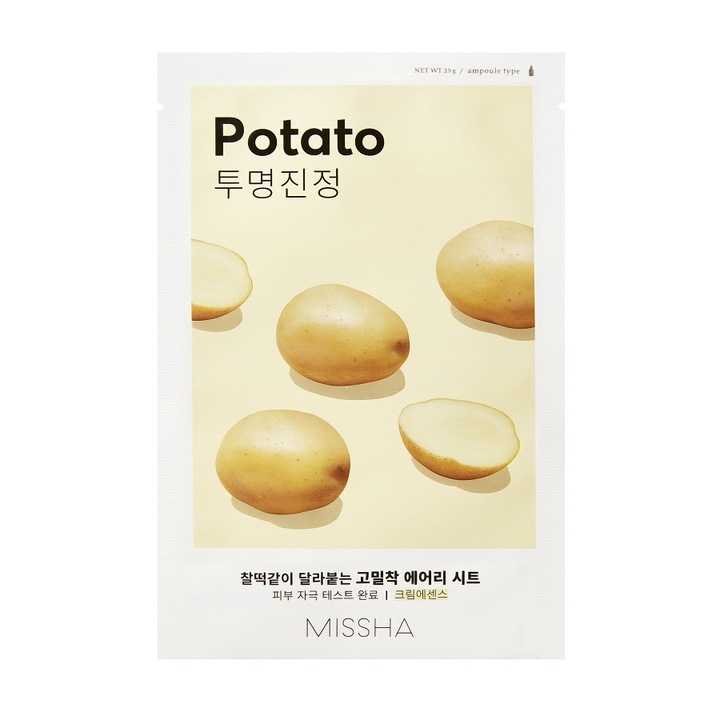 Masca de fata cu extract de cartofi, Missha Airy Fit Sheet Mask Potato, 19g