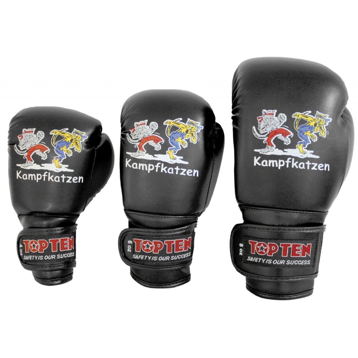 Manusi de box copii TOP TEN Negru 8OZ