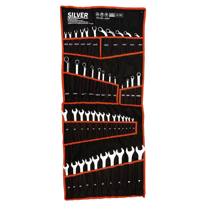 Set complet 47 chei combinate inelare torx tip C semideschise cotite 6-32mm (S10987)