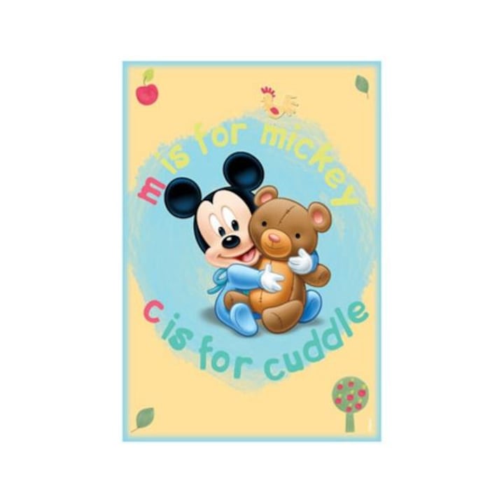 Covor pentru copii cu model Mickey Mouse, Galleria Farah, Sintetic, 230x160 cm, Multicolor
