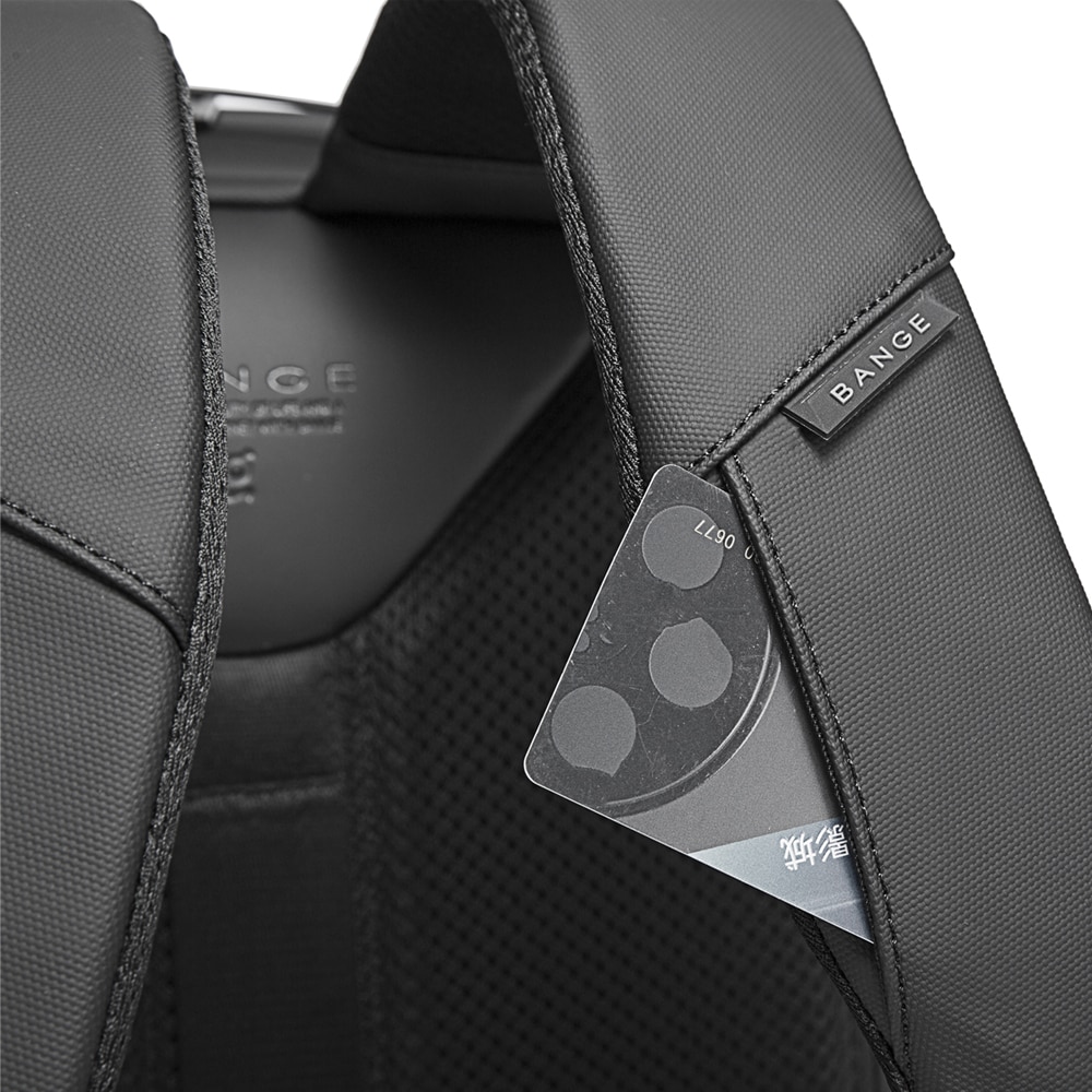 Rucsac smart unisex, rezistent la apa, port USB, BANGE BG7277BK negru