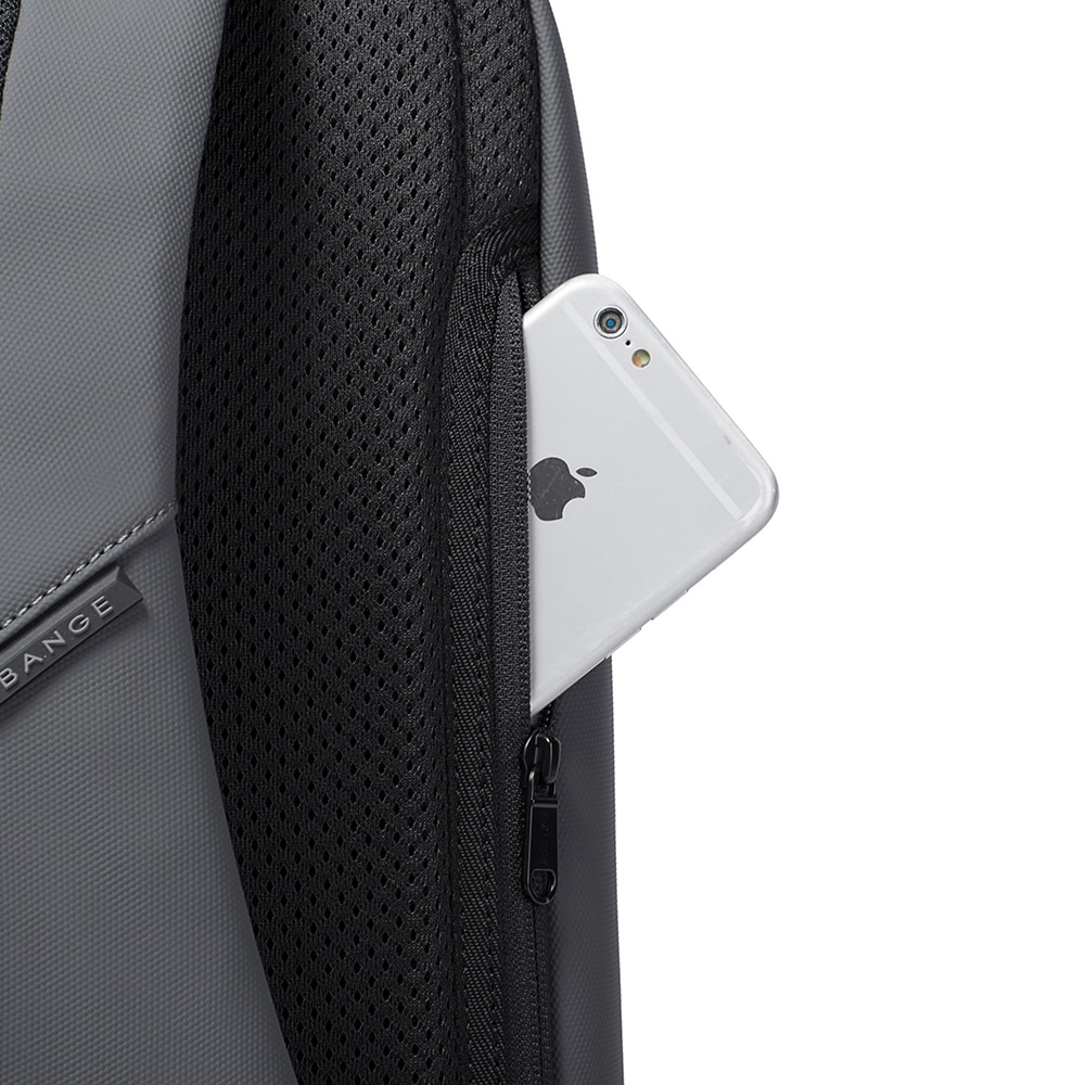 Rucsac laptop 15.6 inch, port USB, si USB-C, rezistent la apa, buzunar antifurt, sistem fixare pe valiza BANGE, BG7238GY, Gri