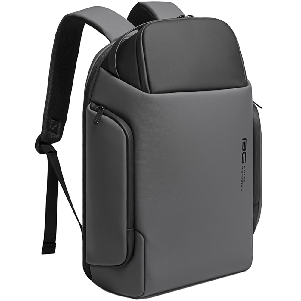 Rucsac laptop 15.6 inch, port USB, si USB-C, rezistent la apa, sistem fixare pe valiza, rucsac smart, potrivit pentru calatorii BG7277GY, Gri