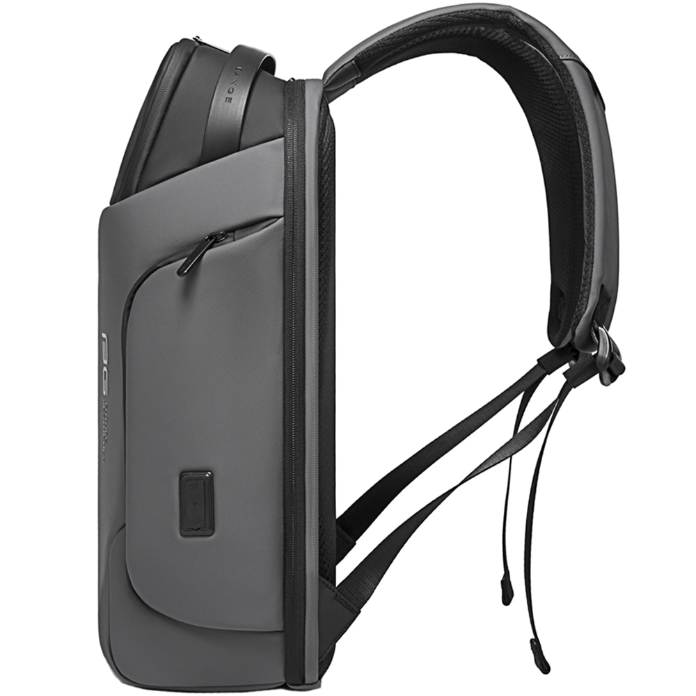 Rucsac laptop 15.6 inch, port USB, si USB-C, rezistent la apa, sistem fixare pe valiza, rucsac smart, potrivit pentru calatorii BG7277GY, Gri