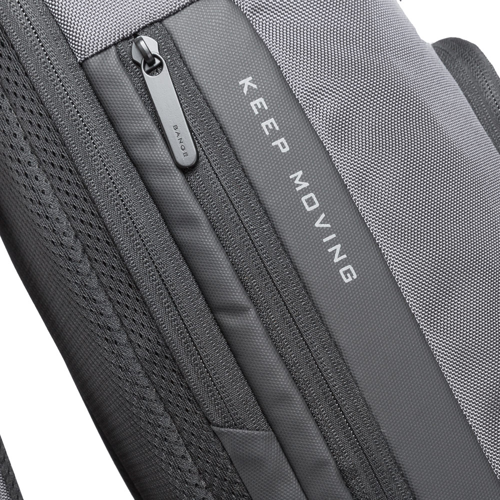 Rucsac laptop 15.6 inch, port USB, si USB-C, sistem fixare pe valiza, rezistent la apa, pentru calatorii, BANGE, BG7078GY, Gri