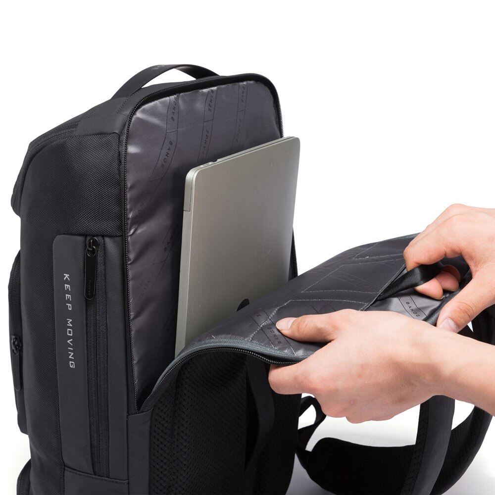 Rucsac laptop 15.6 inch, port USB, si USB-C, sistem fixare pe valiza, rezistent la apa, pentru calatorii, BANGE, BG7078GY, Gri