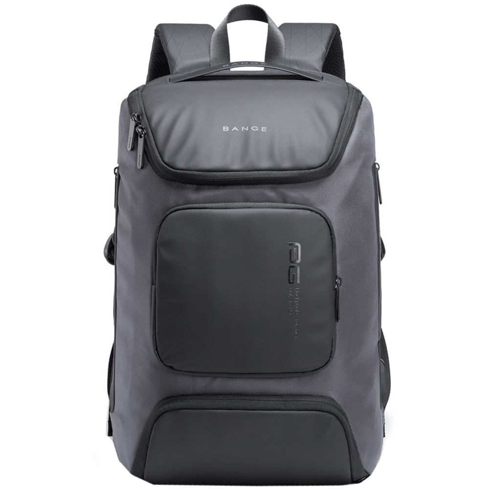 Rucsac laptop 15.6 inch, port USB, si USB-C, sistem fixare pe valiza, rezistent la apa, pentru calatorii, BANGE, BG7078GY, Gri