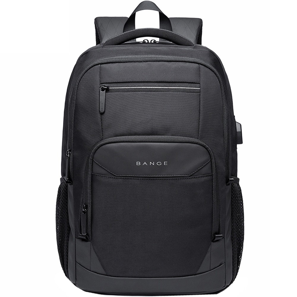 Rucsac laptop 15.6 inch, port USB, buzunar antifurt, sistem fixare pe valiza, rezistent la stropi de apa, BANGE, BG1922BK, Negru