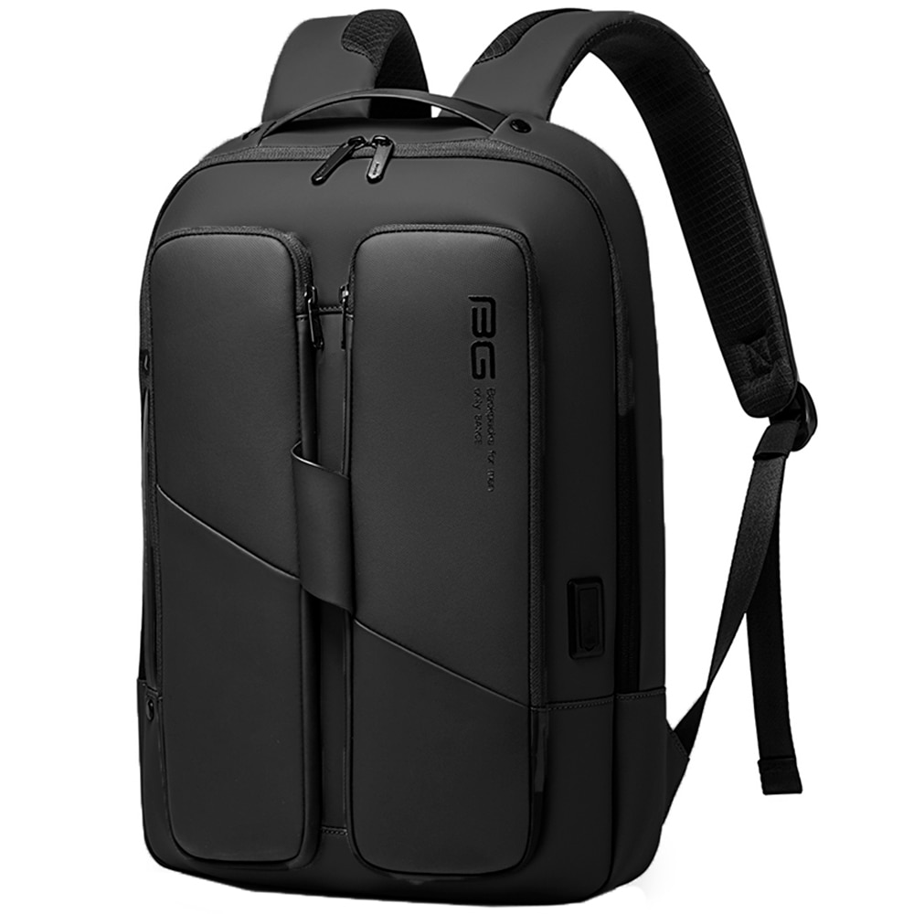 Rucsac laptop 15.6 inch, port USB, si USB-C, rezistent la apa, buzunar antifurt, sistem fixare pe valiza BANGE, BG7238BK, Negru