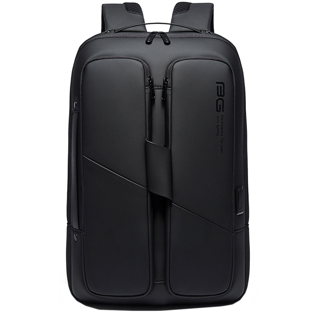 Rucsac laptop 15.6 inch, port USB, si USB-C, rezistent la apa, buzunar antifurt, sistem fixare pe valiza BANGE, BG7238BK, Negru