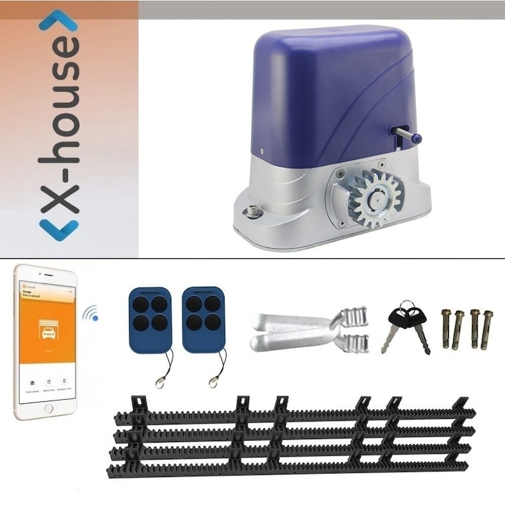 Kit Automatizare Smart Wifi Poarta Culisanta Power Gate 600 Kg cu Cremaliera