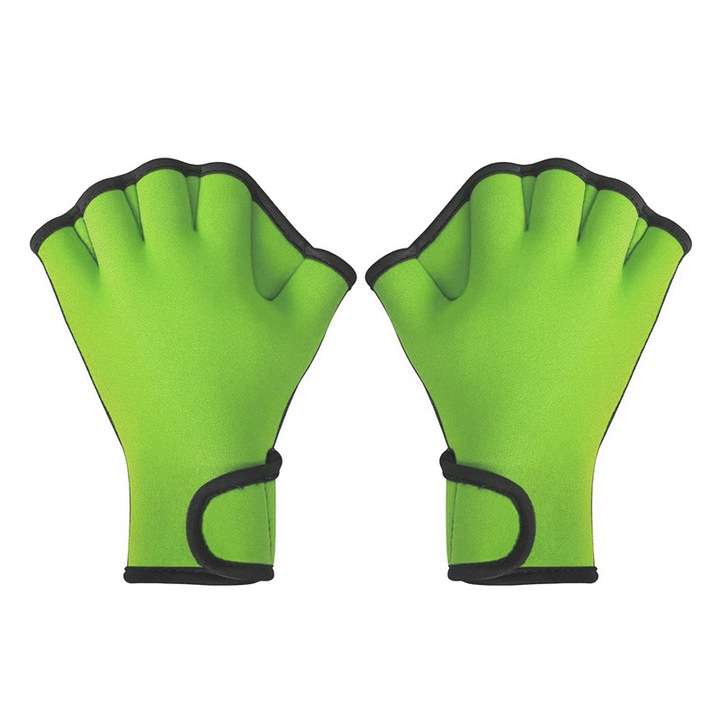 Ръкавици за плуване, GOGOU, силиконови, размер М, унисекс, зелени
