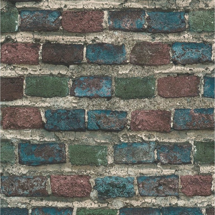 Rasch tapéta, szuper mosható, tégla minta, 10,05 x 0,53 m, többszínű