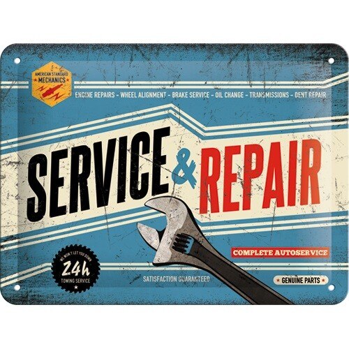 Tablou metalic - Service & Repair XM - 15x20 cm
