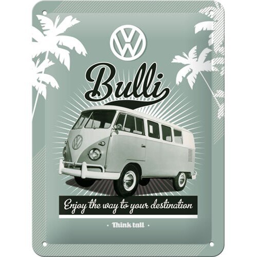 Tablou metalic - VW Retro Bulli - 15x20 cm