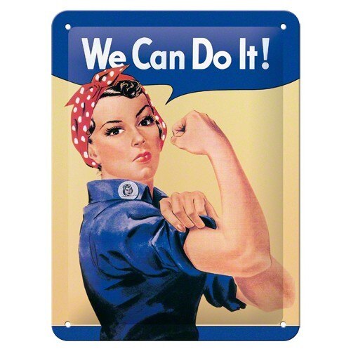 Tablou metalic - We can do it! - 15x20 cm