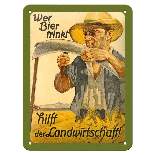 Tablou metalic - Wer Bier - XM - 15x20 cm