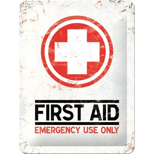Tablou metalic - First Aid - 15x20 cm