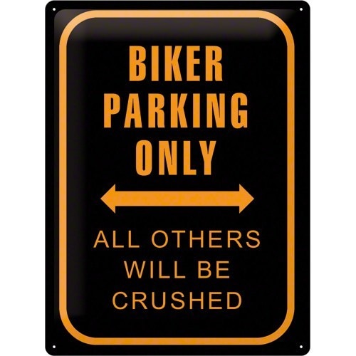 Tablou metalic - Biker Parking Only - 30x40 cm
