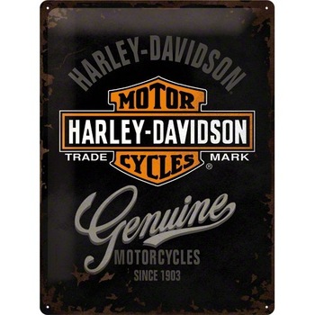 Tablou metalic - Harley Davidson Genuine Logo - 30x40 cm Tablou metalic - Harley Davidson Genuine Logo - 30x40 cm