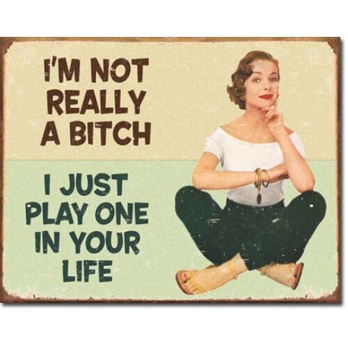 Tablou metalic - I'm not really a Bitch - 30x40 cm