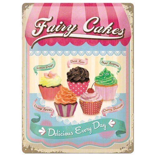 Tablou metalic - Fairy Cakes pink - 30x40 cm