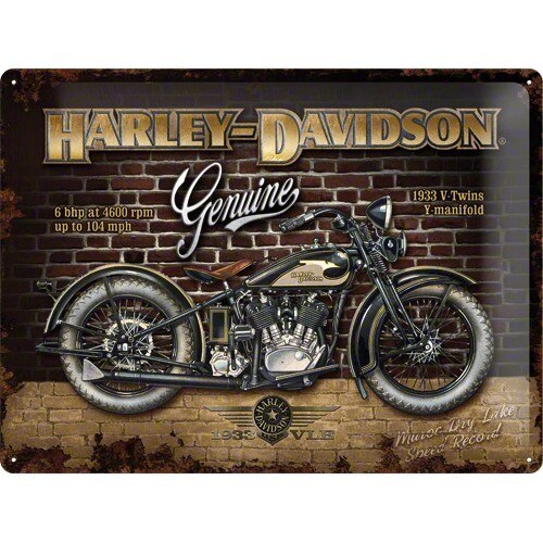 Tablou metalic - Harley Davidson Brick Wall - 30x40 cm