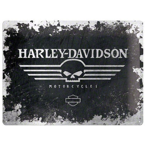 Tablou metalic - Harley Davidson Skull Logo - 30x40 cm