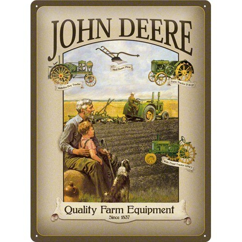 Tablou metalic - John Deere - Quality Farm - 30x40 cm