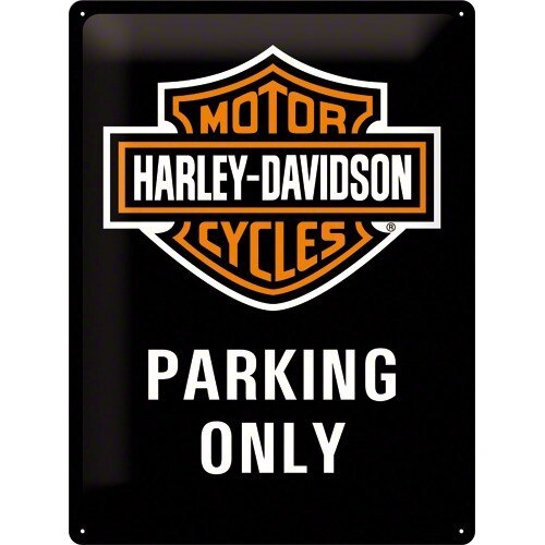 Tablou metalic - Harley Davidson Parking Only - 30x40 cm