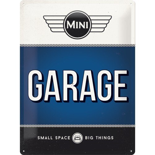 Tablou metalic - Mini Cooper - Garage - 30x40 cm