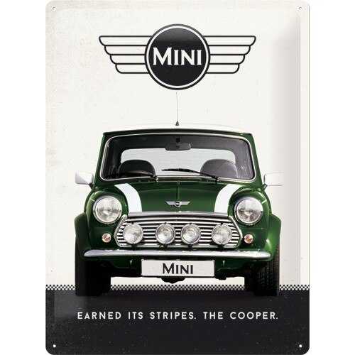 Tablou metalic - Mini Cooper - Green - 30x40 cm