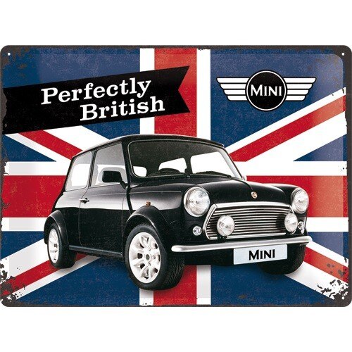 Tablou metalic - Mini Cooper - Perfectly British - 30x40 cm