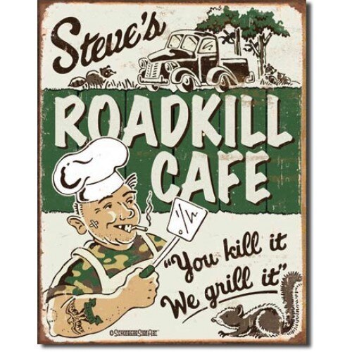 Tablou metalic - Roadkill Cafe - 30x40 cm