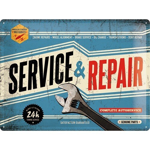 Tablou metalic - Service and Repair - 30x40 cm