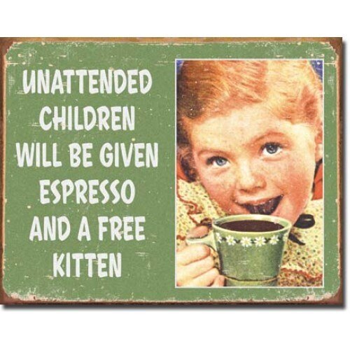 Tablou metalic - Unattended Children - 30x40 cm