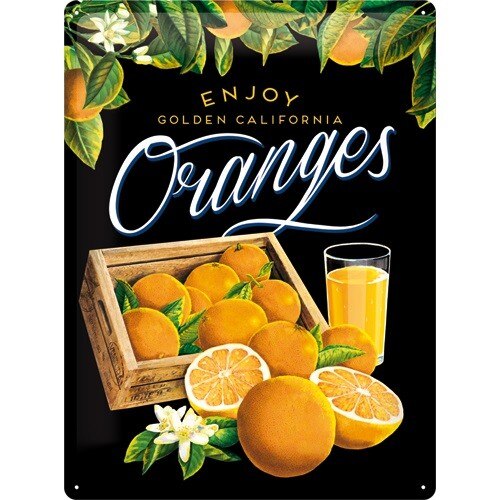 Tablou metalic - Oranges - California black - 30x40 cm