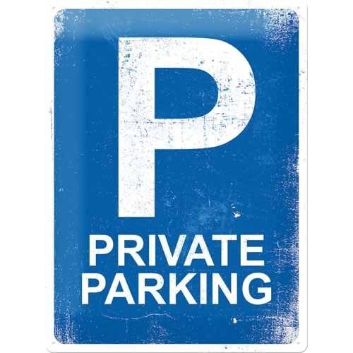 Tablou metalic - Private Parking - 30x40 cm