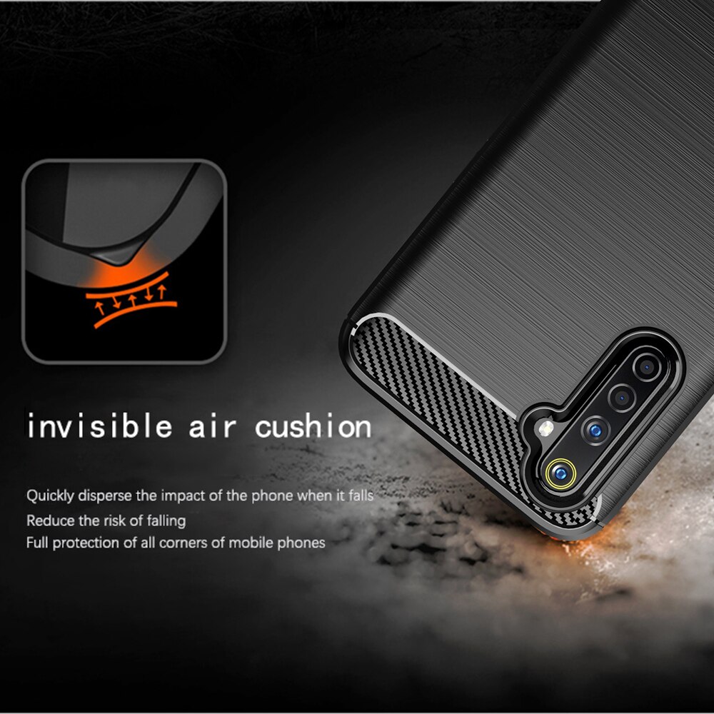 Husa pentru Realme 6 Pro, Techsuit Carbon Silicone, Black