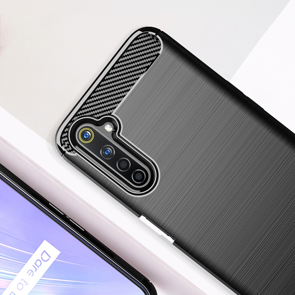 Husa pentru Realme 6 Pro, Techsuit Carbon Silicone, Black