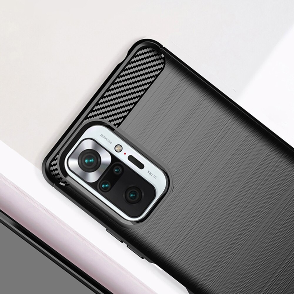 Husa pentru Xiaomi Redmi Note 10 Pro / Note 10 Pro Max, Techsuit Carbon Silicone, Black