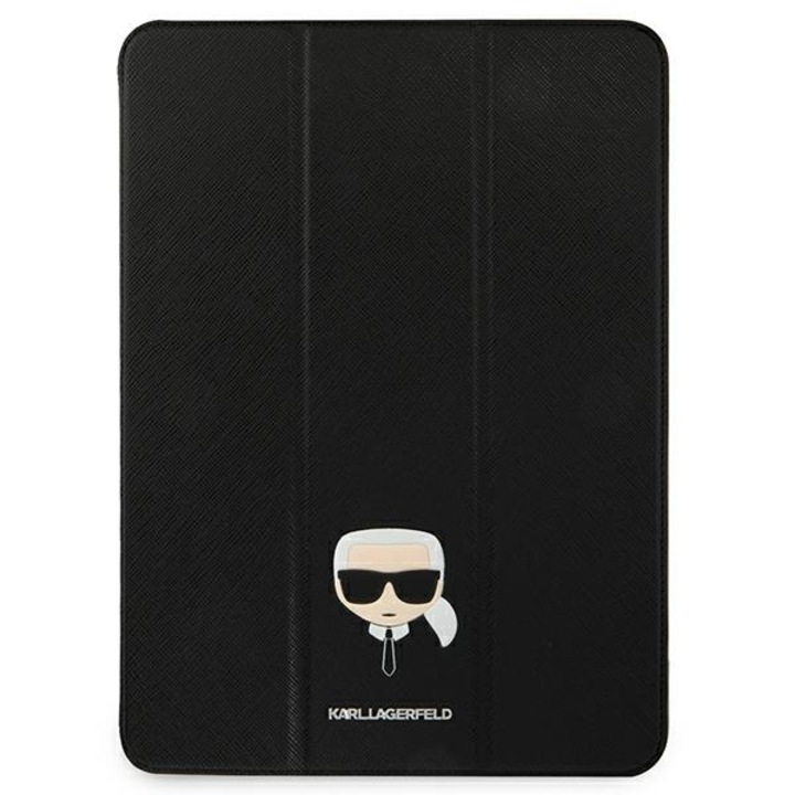 IPad Pro Case 12.9 2021 Kompatibilis Karl Lagerfeld Saffiano tablet tok, fekete