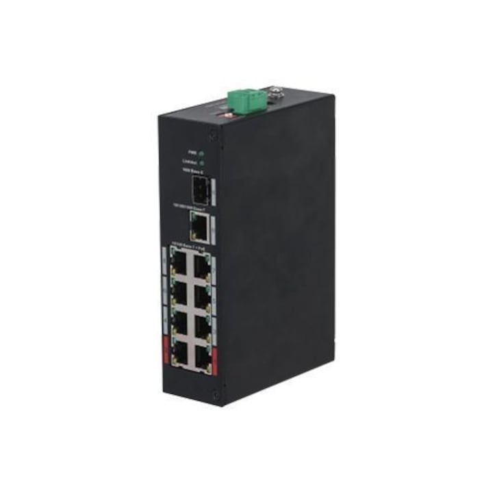 Kapcsoló Dahua PFS3110-8ET-96-V2, PoE Industrial 8 port, 1x Gigabit, 1x SFP, 96W