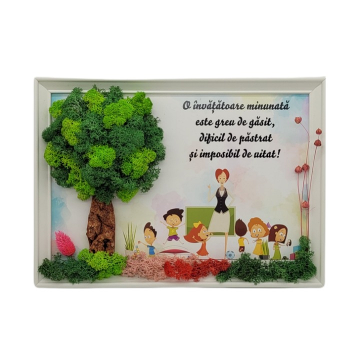 Tablou cu licheni INVATATOARE 2, Crioflors,25/35 cm