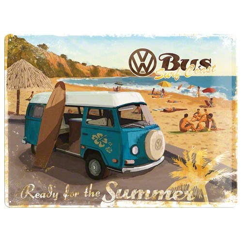 Tablou metalic - VW Bus Ready for Summer - 30x40 cm