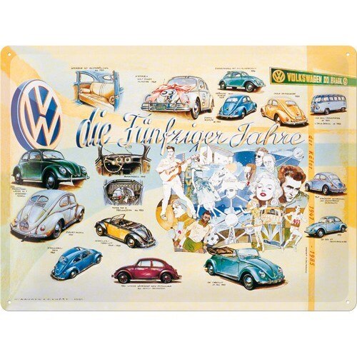 Tablou metalic - Volkswagen - Hollywood - 30x40 cm