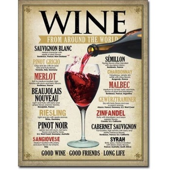 Tablou metalic - Wine Around the World - 30x40 cm Tablou metalic - Wine Around the World - 30x40 cm