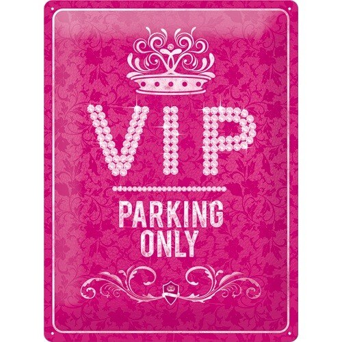 Tablou metalic - VIP Parking Only - Pink - 30x40 cm