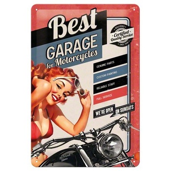 Tablou metalic - Best Garage Red - 20x30 cm Tablou metalic - Best Garage Red - 20x30 cm