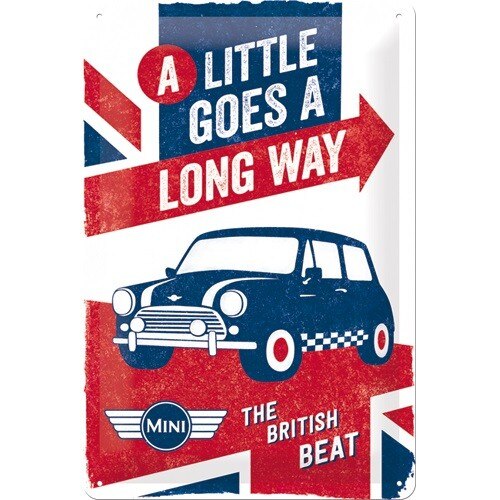 Tablou metalic - Mini Cooper - The British Beat - 20x30 cm